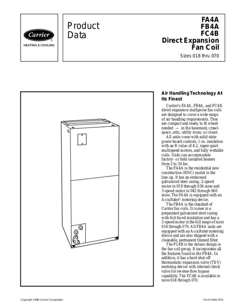 carrier fb4anf030 manual