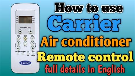 Carrier Remote Control Manual