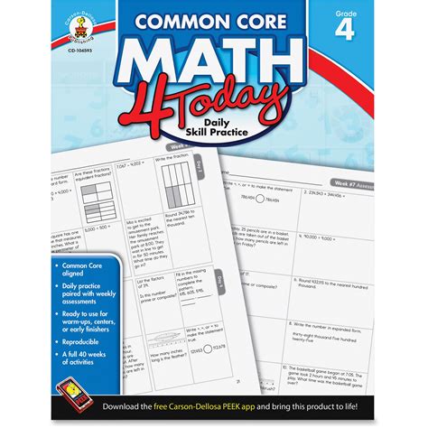 Carson Dellosa Common Core Math 4 Today Workbook Common Core Math 4 Today - Common Core Math 4 Today