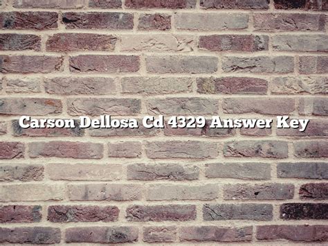 Read Online Carson Dellosa Cd 4329 Answer Key 