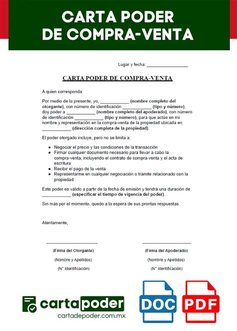 Carta Compra Venta