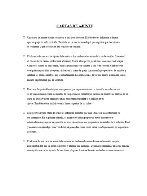 Carta De Ajuste