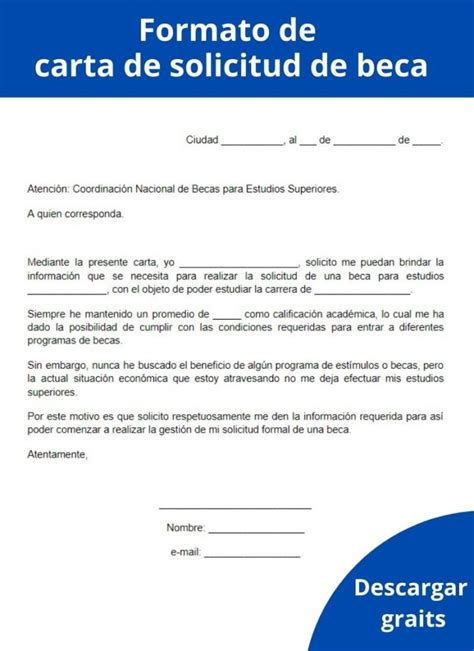 Carta De Solicitud De Beca