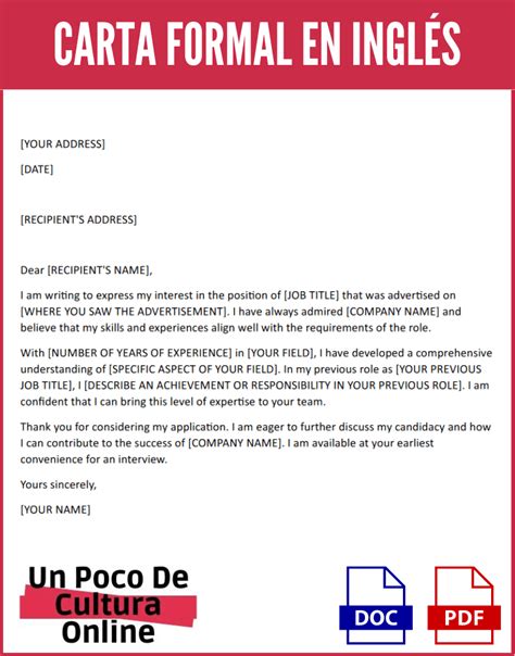 Carta En Ingles