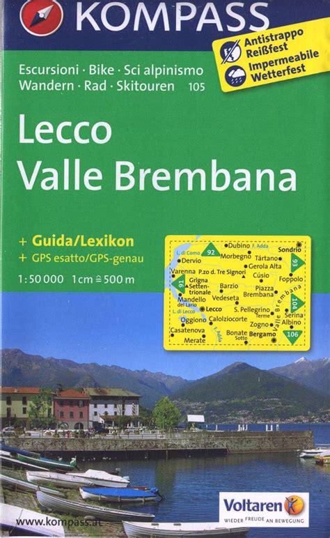 carta escursionistica n 105 lecco valle brembana