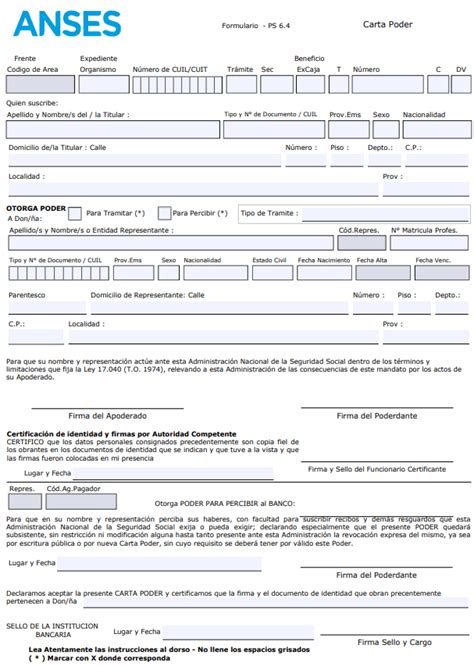Carta Poder Anses