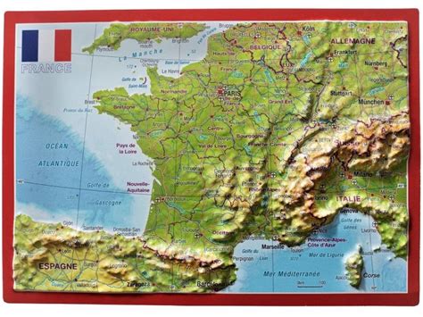 Carte De France Relief 3d   3dmap Carte En Relief La Randonnée - Carte De France Relief 3d