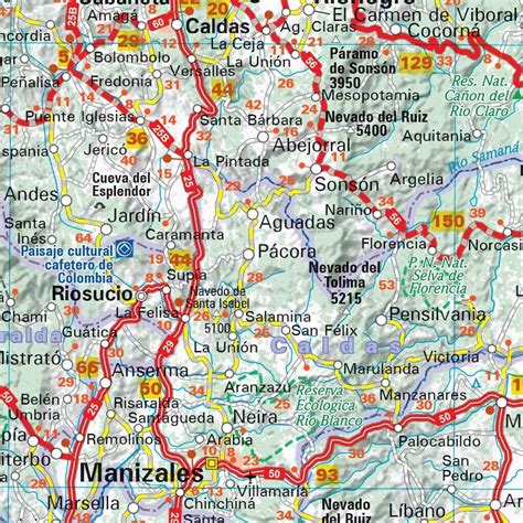 Carte Michelin Colombie