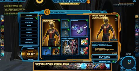 cartel market Star Wars: The Old Republic