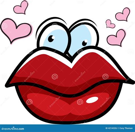 cartoon big lips kiss