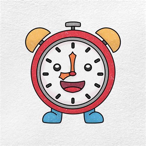 Cartoon Clock Drawing Helloartsy Clock Drawing With Color - Clock Drawing With Color
