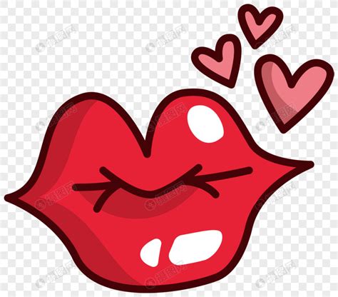 cartoon images of lips kissing