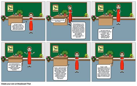 cartoon strip describing the process of photosynthesis