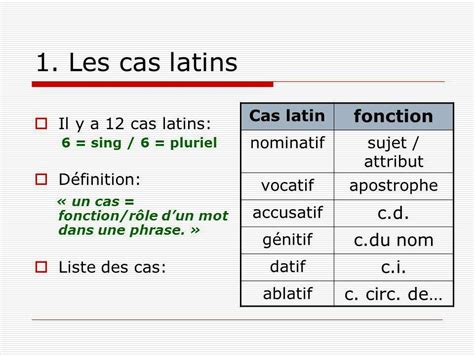  Cas Et Fonction Latin - Cas Et Fonction Latin