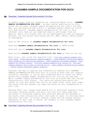 Read Online Casamba Sample Documentation For Occu 