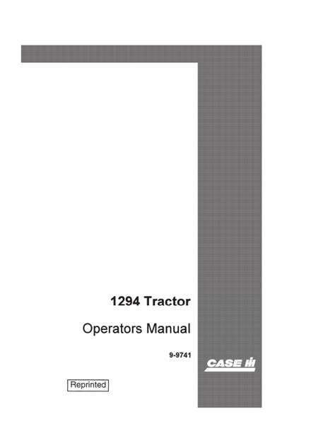 Case 1294 Operator Manual