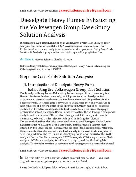 Case Analysis Volkswagen Group