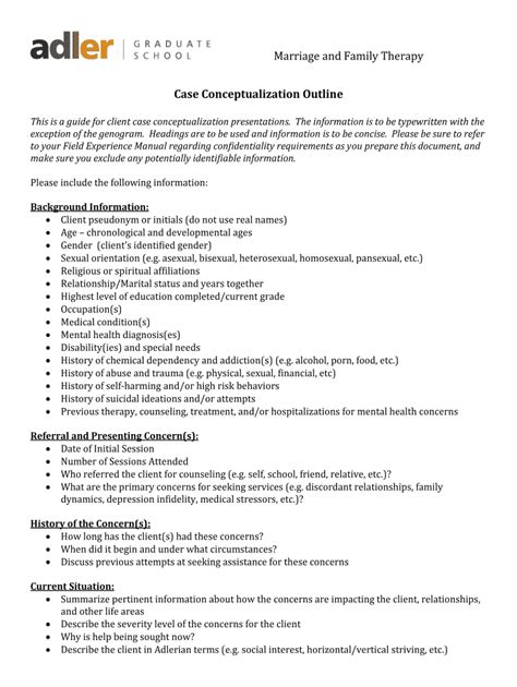Case Conceptualization Example