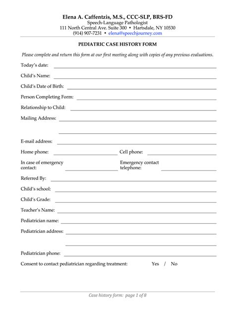 Case History Format