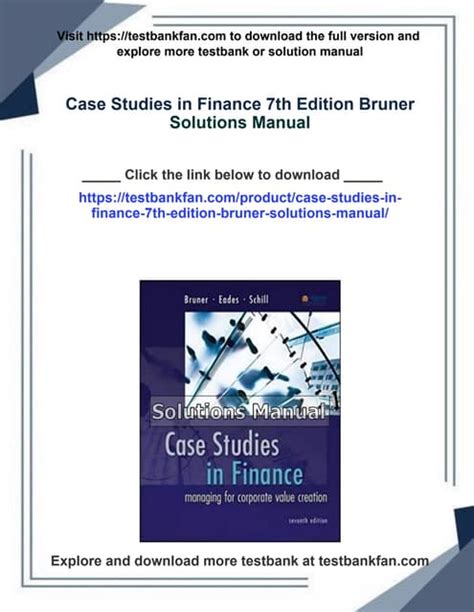 Case Studies In Finance 7th Edition Bruner