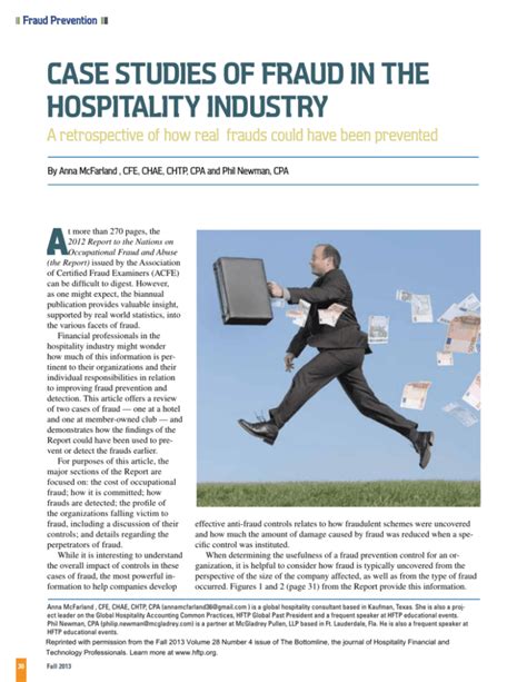 Case Studies Of Fraud In The Hospitality Industry Rsm Us