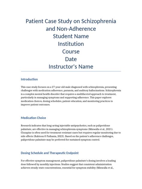 Case Study 13 Schizophrenia