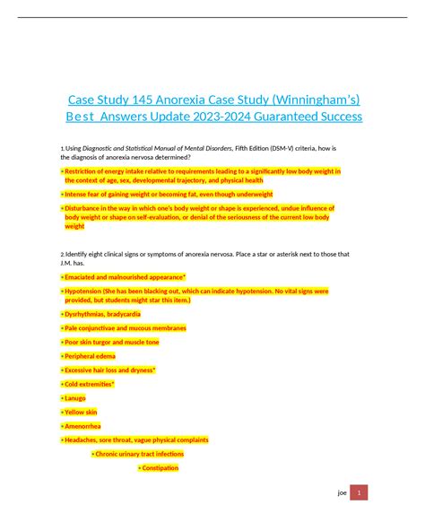 case study answers for winningham