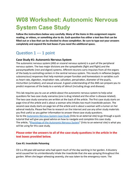 Case Study On The Autonomic Nervous System