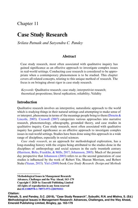 Case Study Research Paper