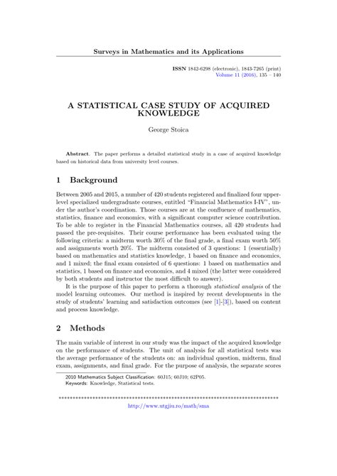 Case Study Statistical Study Of A Company