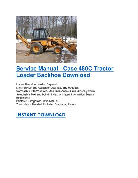 Full Download Case 480C Backhoe Service Manual 