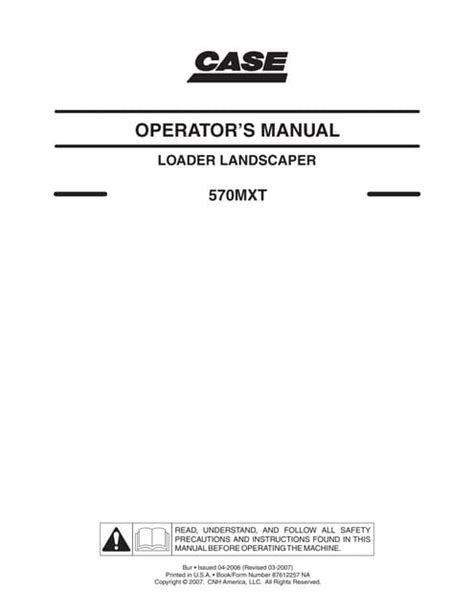 Full Download Case 570Mxt Operator Manual 