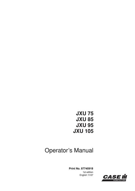 Read Case Jxu 105 Operators Manual 