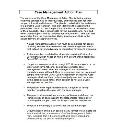 Read Case Management Action Plan Guidelines Division Of 