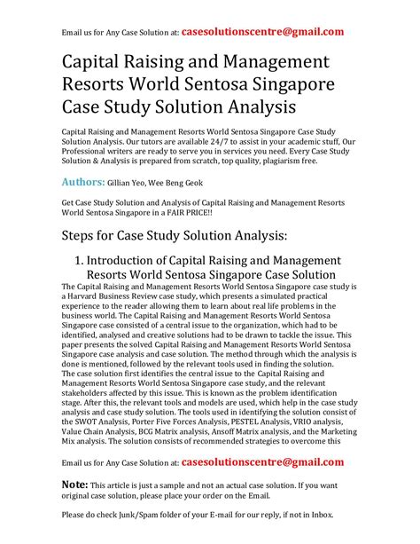 Read Case Study Sentosa Singapore 