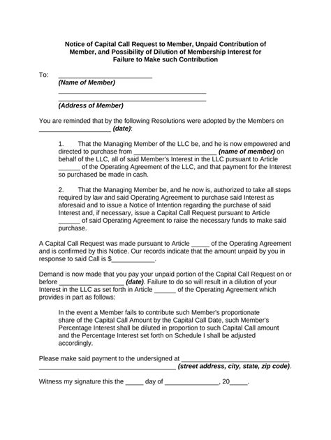 cash call letter sample to shareholder