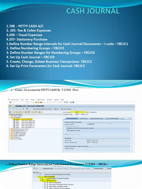 Cash Journal Configuration