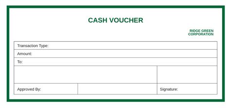 Cash Voucher Format