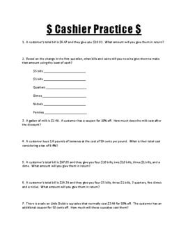 Cashier Math Practice