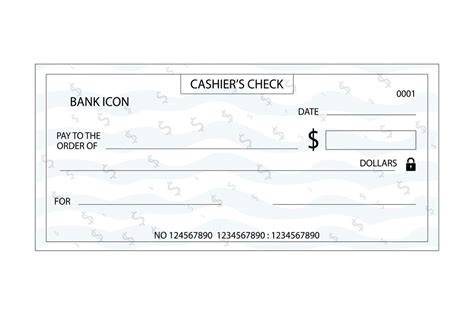 cashiers check blank samples