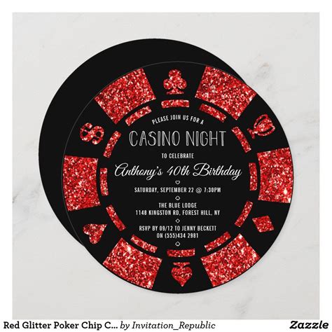 casino chip invitations