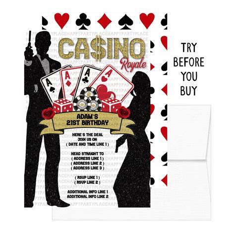 casino royale party invitations