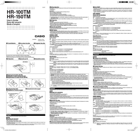 Casio Hr100tm Manual