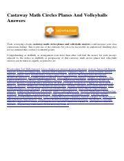 castaway math circles planes and volleyballs answers