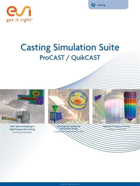 Casting Simulation Suite Procast Brochure Esi Group