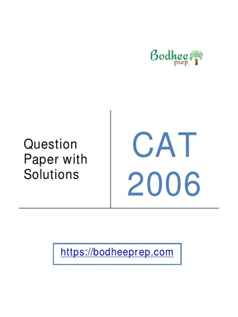 Cat 2006 Question Paper With Solutions
