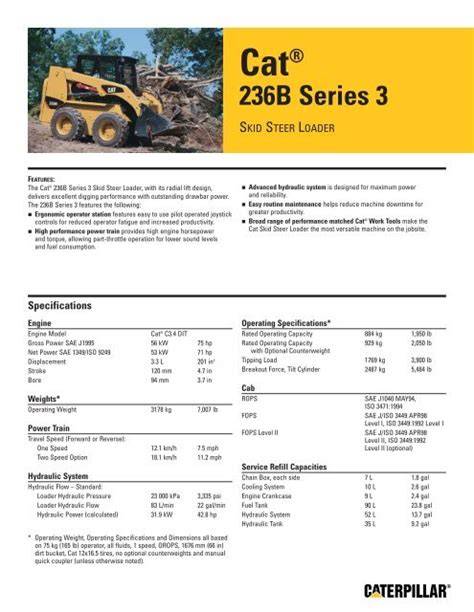 cat 236b hydraulic specs series 3