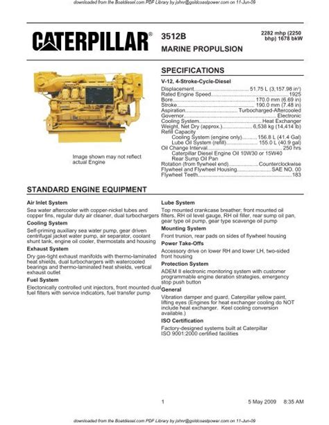 Cat 3512b Engine Specs