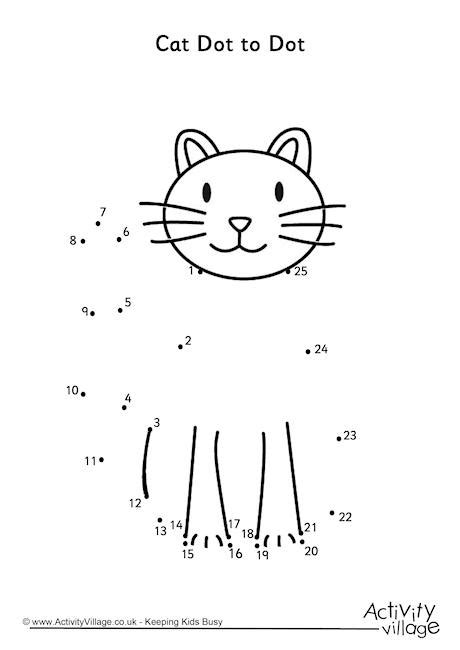 Cat Dot To Dot Activity Village Dot To Dot Cat - Dot To Dot Cat