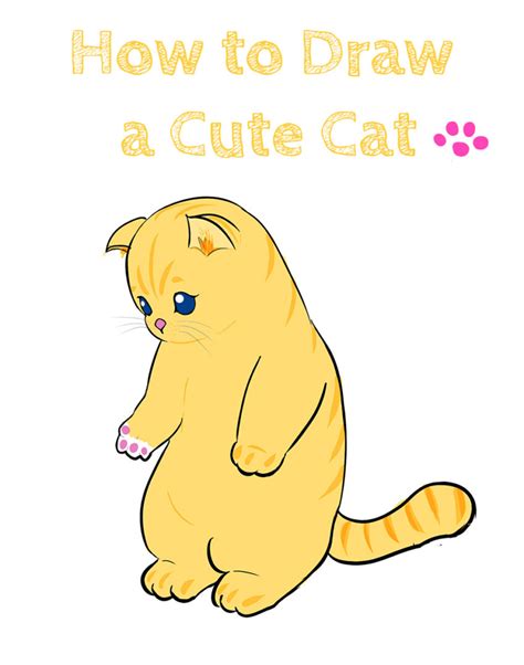Cat Drawing Cute   How To Draw A Cat Step By Step - Cat Drawing Cute
